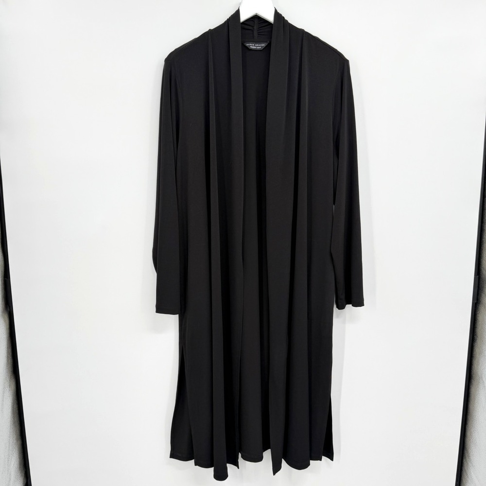 Susan Graver Liquid Knit Cardigan Duster Jacket 1X Longline Quiet Luxury Capsule